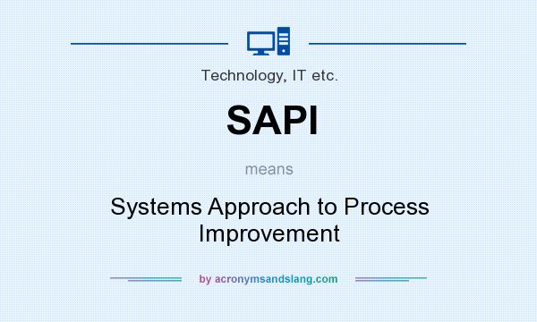 What does SAPI mean? It stands for Systems Approach to Process Improvement