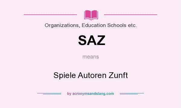 What does SAZ mean? It stands for Spiele Autoren Zunft