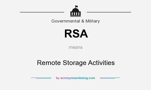 What does RSA mean? It stands for Remote Storage Activities