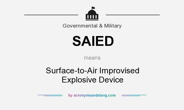 What does SAIED mean? It stands for Surface-to-Air Improvised Explosive Device