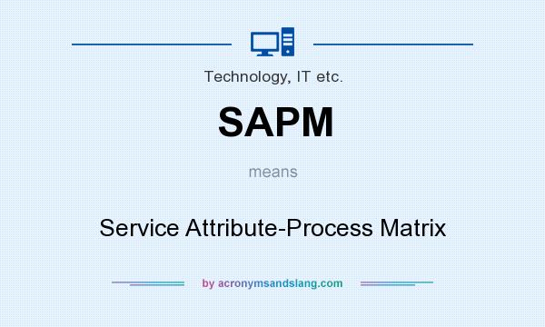 What does SAPM mean? It stands for Service Attribute-Process Matrix