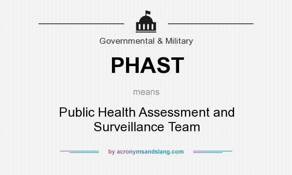 What does PHAST mean? It stands for Public Health Assessment and Surveillance Team