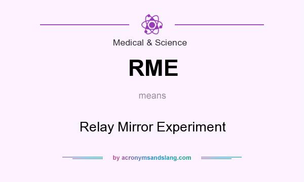 What does RME mean? It stands for Relay Mirror Experiment