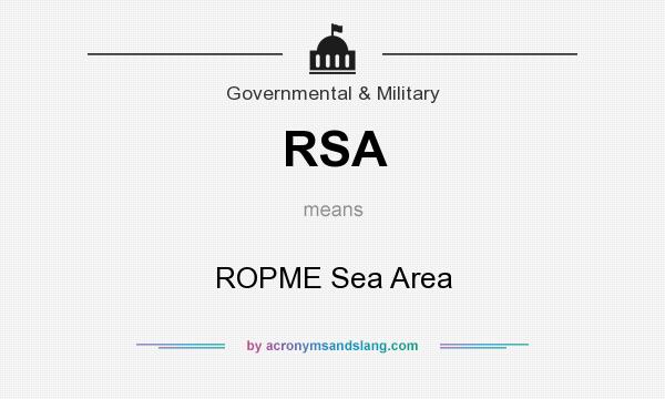What does RSA mean? It stands for ROPME Sea Area