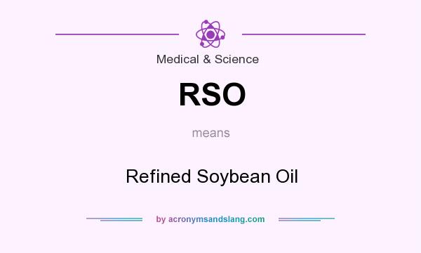 What does RSO mean? It stands for Refined Soybean Oil