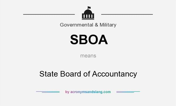 What does SBOA mean? It stands for State Board of Accountancy