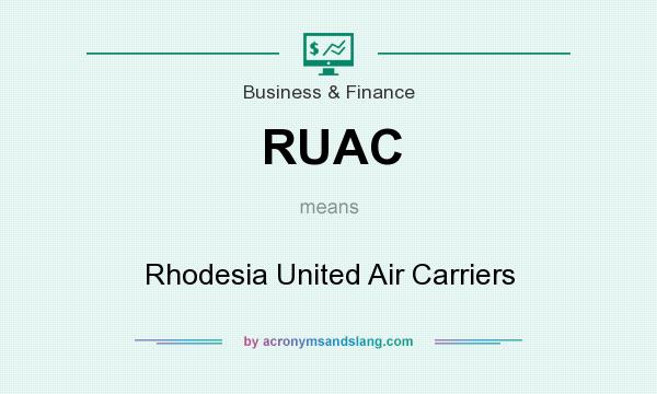 What does RUAC mean? It stands for Rhodesia United Air Carriers