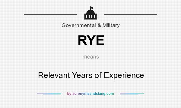What does RYE mean? It stands for Relevant Years of Experience