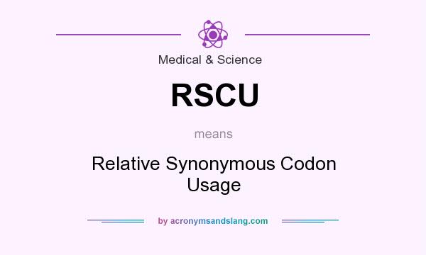 What does RSCU mean? It stands for Relative Synonymous Codon Usage