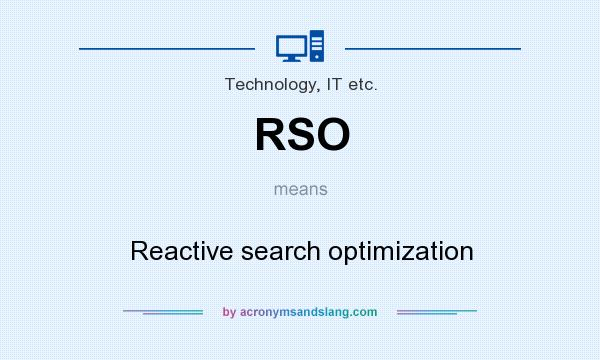 What does RSO mean? It stands for Reactive search optimization