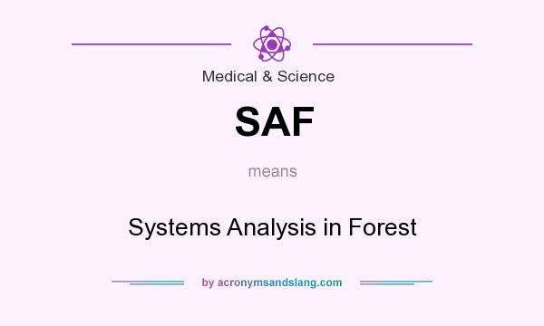 What does SAF mean? It stands for Systems Analysis in Forest