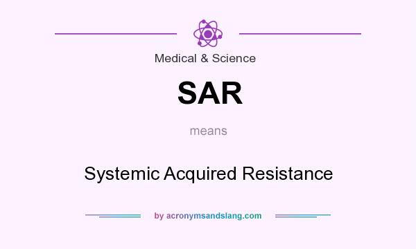 What does SAR mean? It stands for Systemic Acquired Resistance