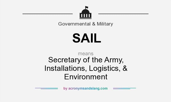What does SAIL mean? It stands for Secretary of the Army, Installations, Logistics, & Environment