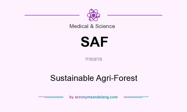 What does SAF mean? It stands for Sustainable Agri-Forest