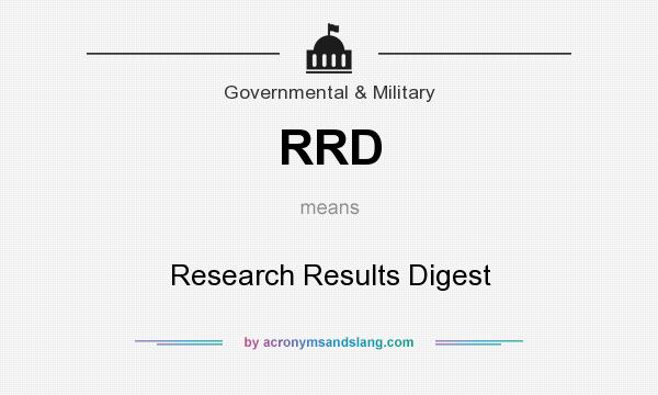 What does RRD mean? It stands for Research Results Digest