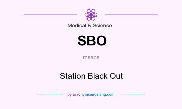 What does SBO mean? It stands for Station Black Out