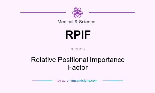 What does RPIF mean? It stands for Relative Positional Importance Factor