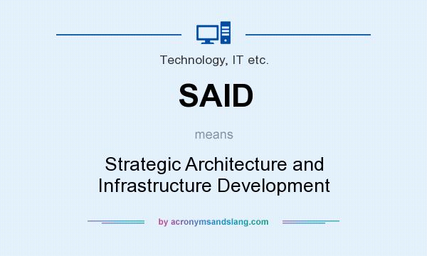 What does SAID mean? It stands for Strategic Architecture and Infrastructure Development