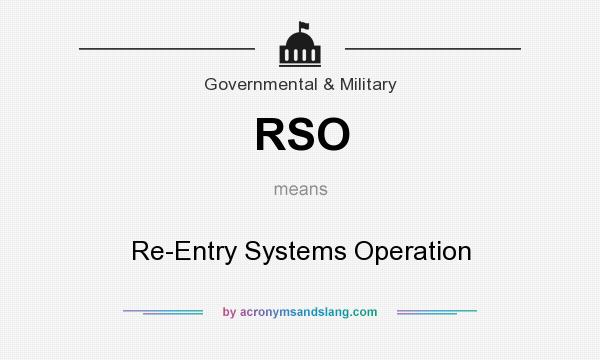 What does RSO mean? It stands for Re-Entry Systems Operation