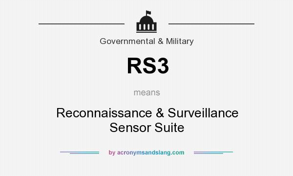 What does RS3 mean? It stands for Reconnaissance & Surveillance Sensor Suite