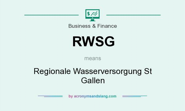 What does RWSG mean? It stands for Regionale Wasserversorgung St Gallen