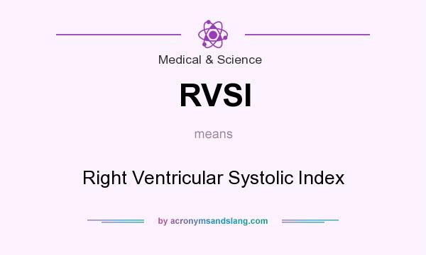 What does RVSI mean? It stands for Right Ventricular Systolic Index