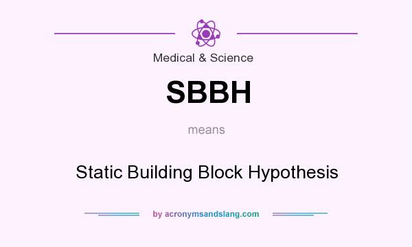 What does SBBH mean? It stands for Static Building Block Hypothesis