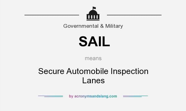 What does SAIL mean? It stands for Secure Automobile Inspection Lanes