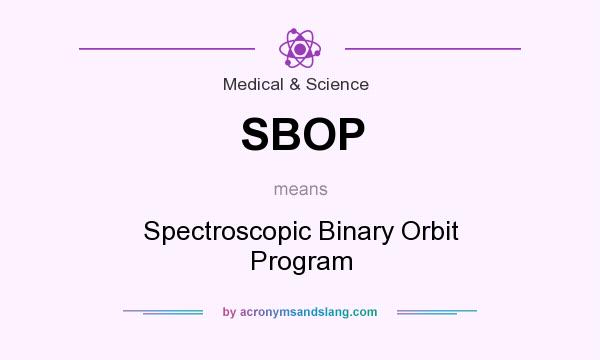What does SBOP mean? It stands for Spectroscopic Binary Orbit Program