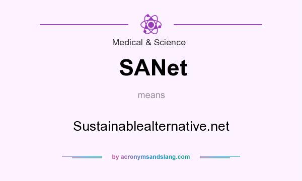 What does SANet mean? It stands for Sustainablealternative.net