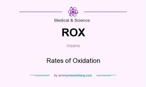 What does ROX mean? It stands for Rates of Oxidation