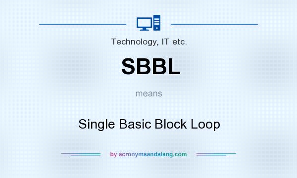 What does SBBL mean? It stands for Single Basic Block Loop