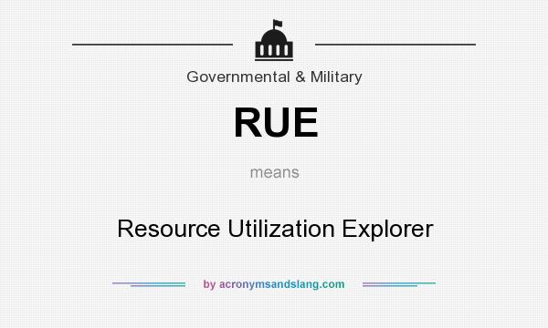 What does RUE mean? It stands for Resource Utilization Explorer