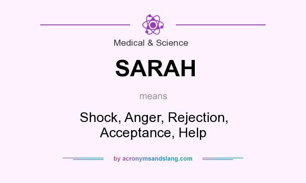What does SARAH mean? It stands for Shock, Anger, Rejection, Acceptance, Help