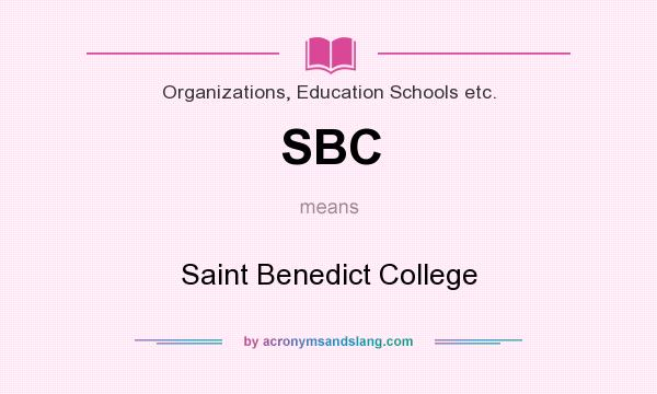 What does SBC mean? It stands for Saint Benedict College