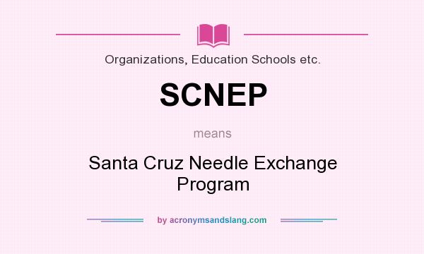 What does SCNEP mean? It stands for Santa Cruz Needle Exchange Program