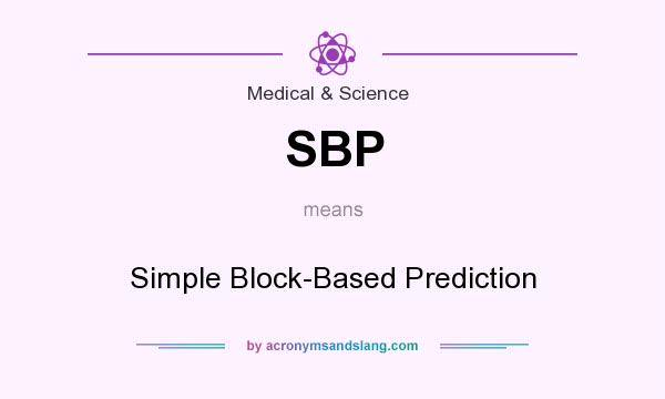 What does SBP mean? It stands for Simple Block-Based Prediction