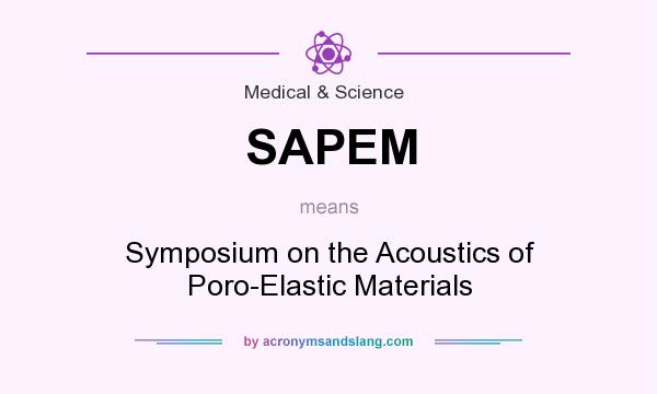 What does SAPEM mean? It stands for Symposium on the Acoustics of Poro-Elastic Materials