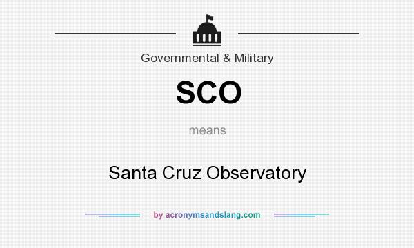 What does SCO mean? It stands for Santa Cruz Observatory
