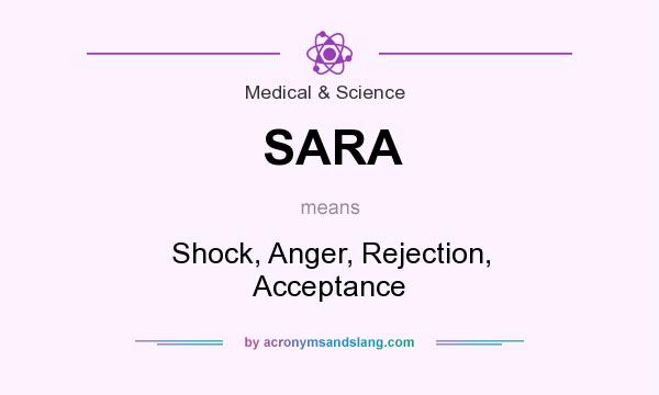 What does SARA mean? It stands for Shock, Anger, Rejection, Acceptance