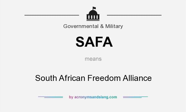 What does SAFA mean? It stands for South African Freedom Alliance
