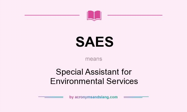 What does SAES mean? It stands for Special Assistant for Environmental Services
