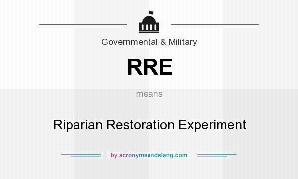 What does RRE mean? It stands for Riparian Restoration Experiment