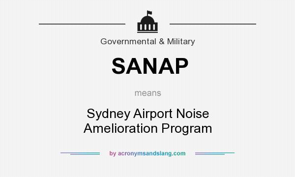What does SANAP mean? It stands for Sydney Airport Noise Amelioration Program