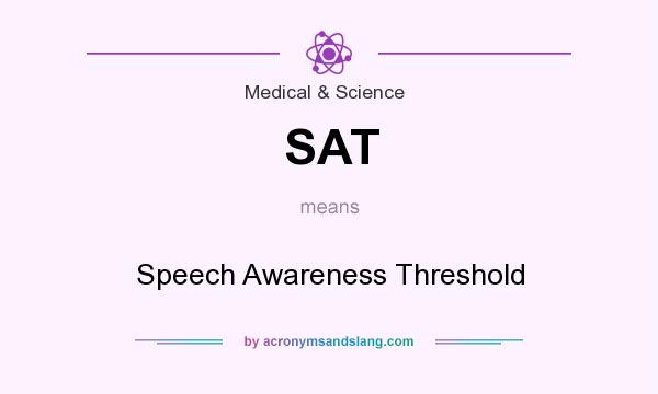 What does SAT mean? It stands for Speech Awareness Threshold