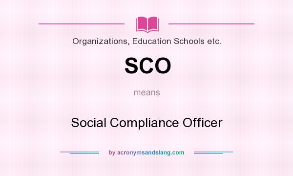 What does SCO mean? It stands for Social Compliance Officer