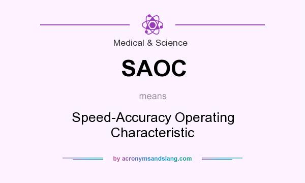 What does SAOC mean? It stands for Speed-Accuracy Operating Characteristic