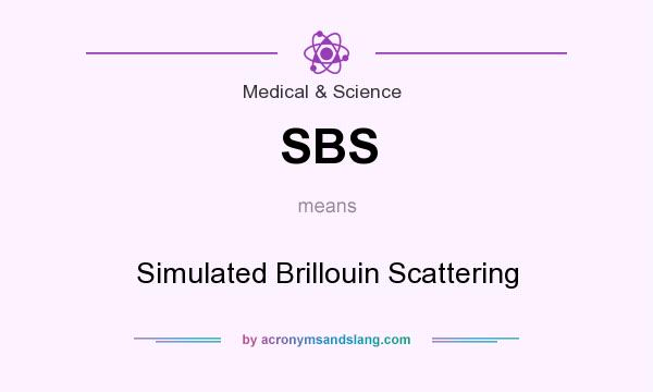 What does SBS mean? It stands for Simulated Brillouin Scattering
