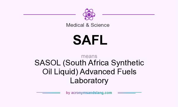 What does SAFL mean? It stands for SASOL (South Africa Synthetic Oil Liquid) Advanced Fuels Laboratory