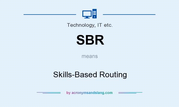 What does SBR mean? It stands for Skills-Based Routing